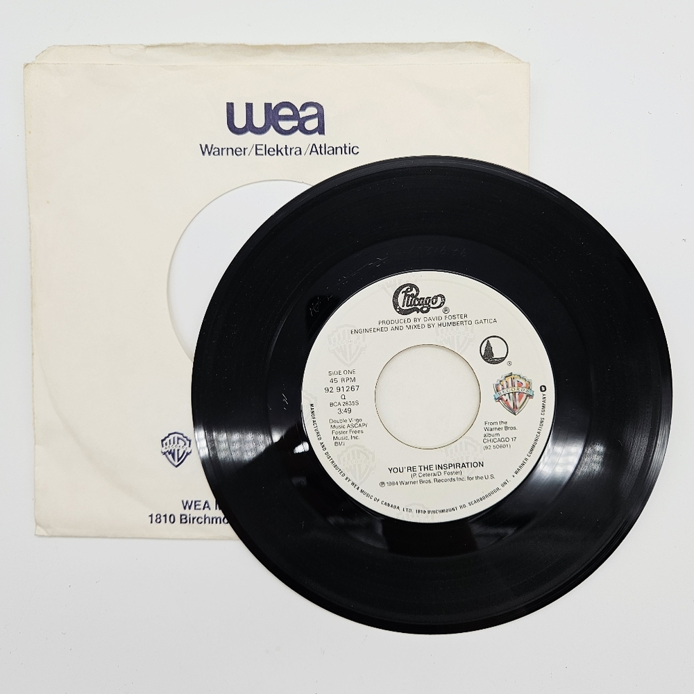 VINTAGE 45 7" VINYL RECORD | Chicago "You're The Inspiration" & "Once In a L..."